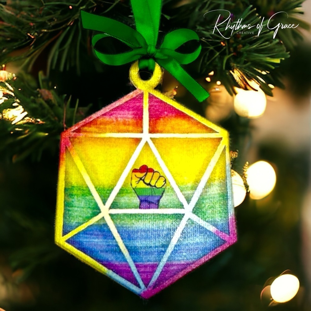 New Handmade Personalized PRIDE Christmas Ornament - 3.5" Wood, Hand Painted